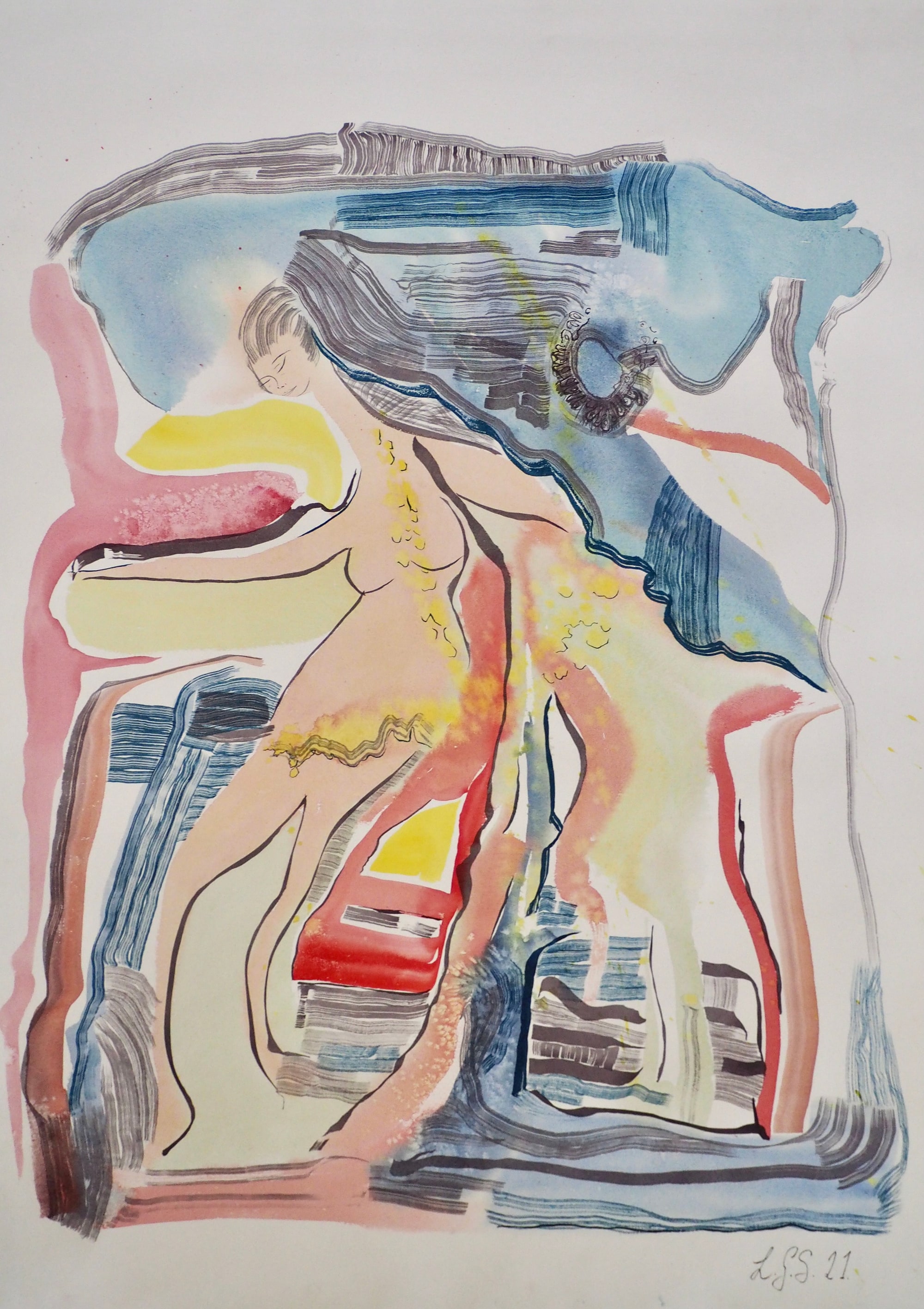 The fountain of life — watercolour on paper, by Lawrence Grau Sundström